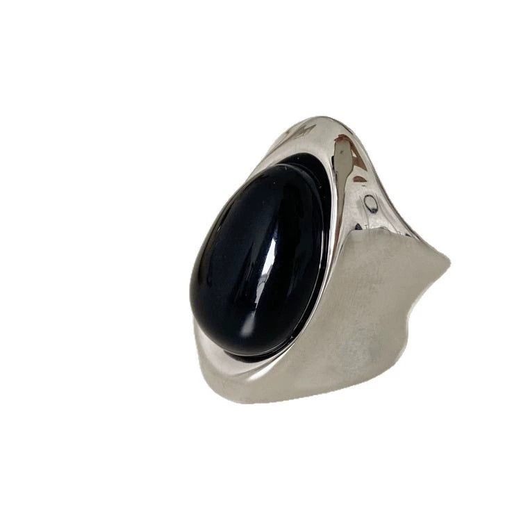 Obsidian Ring Stahl