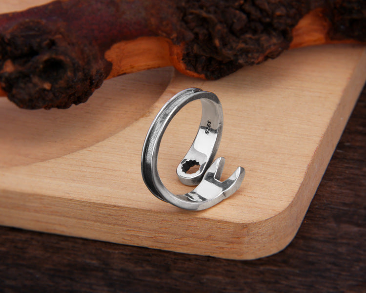 925er Sterling Silber Schrauben-Schlüssel Ring