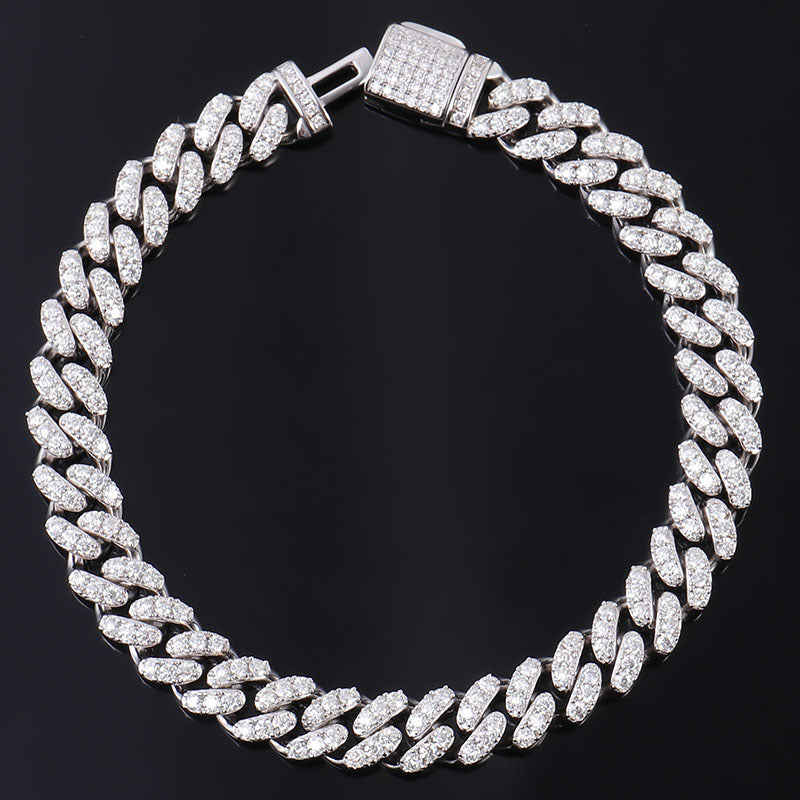 Diamant besetztes Silber Armband