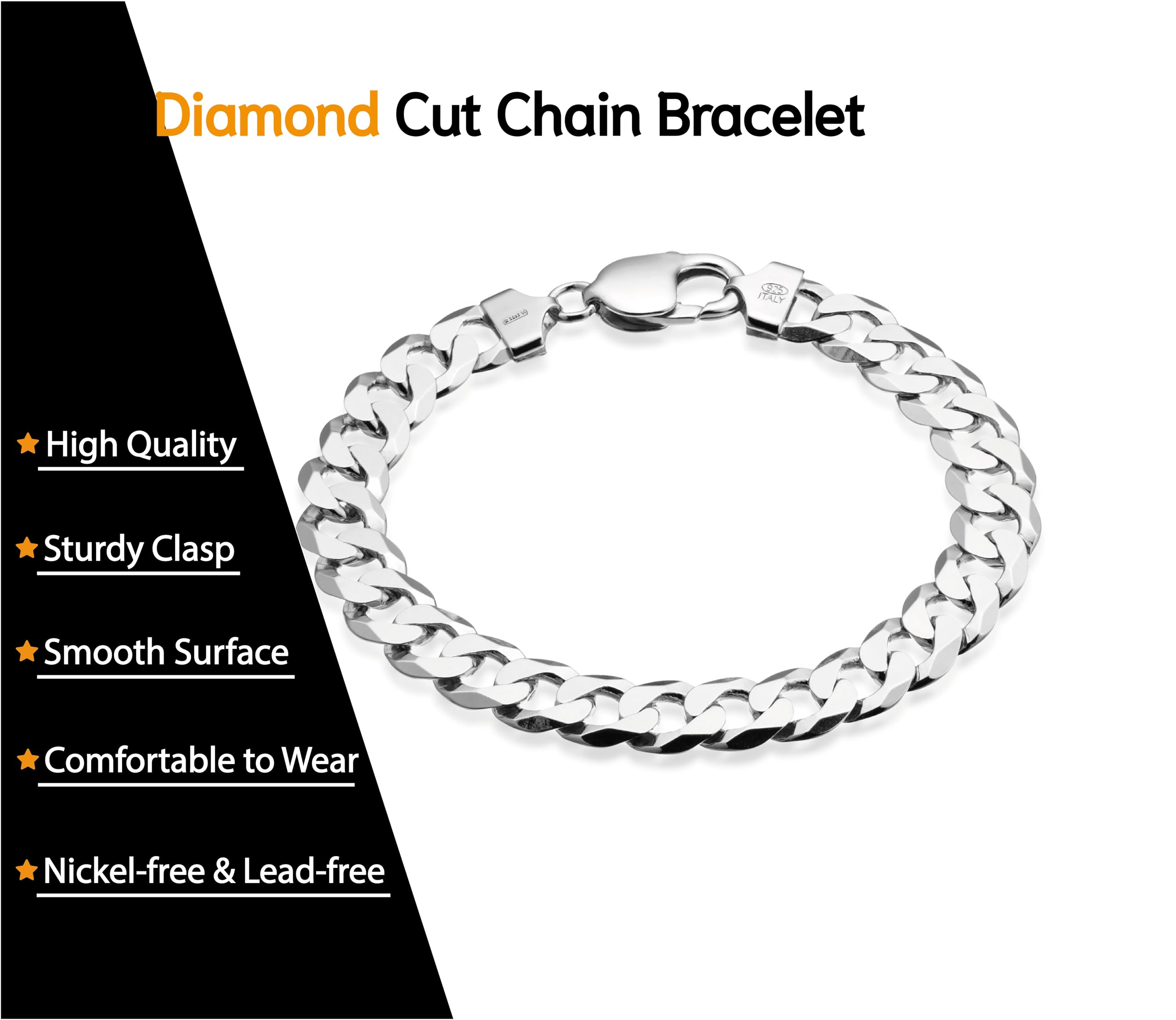 Elegante Armband aus Panzerkette  für Männer und Frauen aus 925er Echtsilber