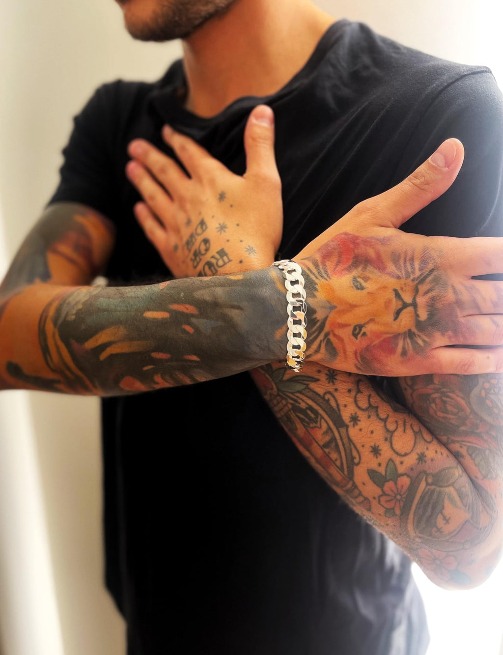 Elegante Armband aus Panzerkette  für Männer und Frauen aus 925er Echtsilber