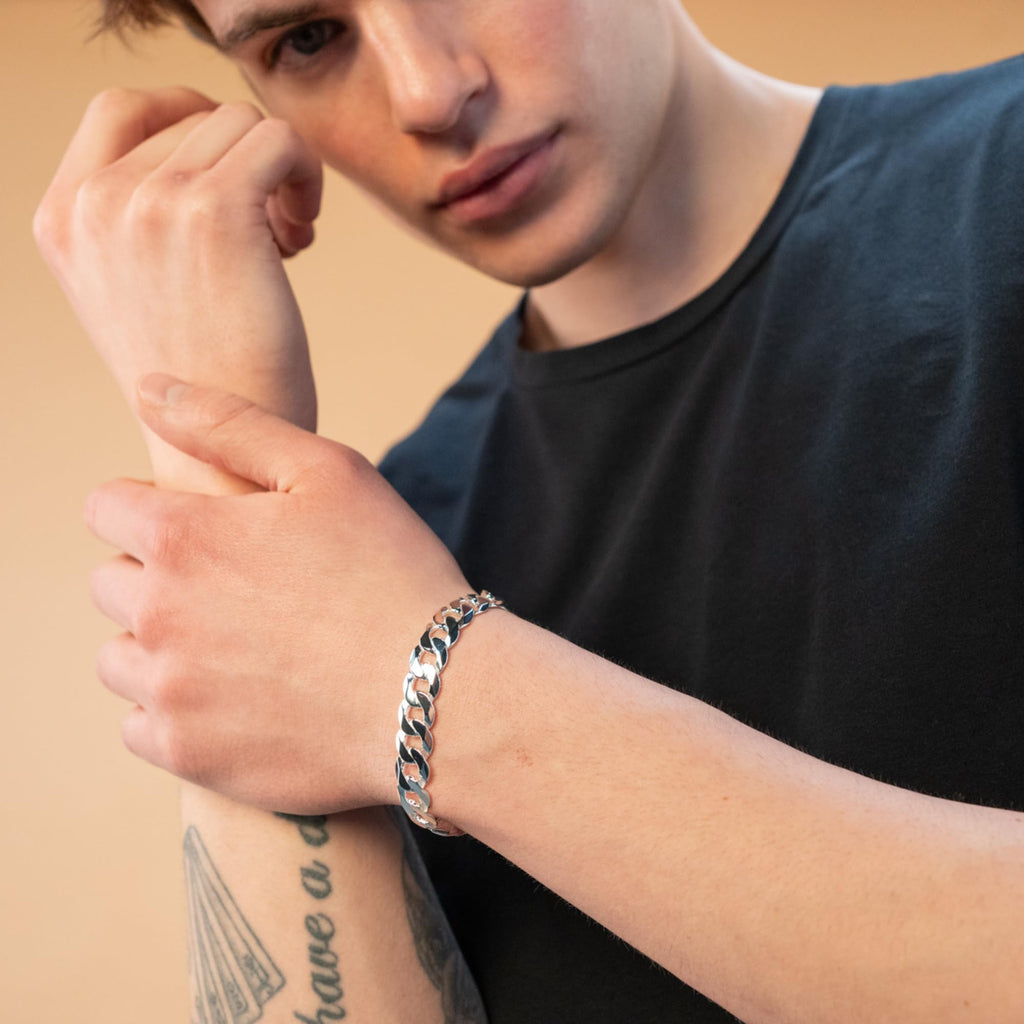 Elegante Armband aus Panzerkette  für Männer und Frauen aus 925er Echtsilber