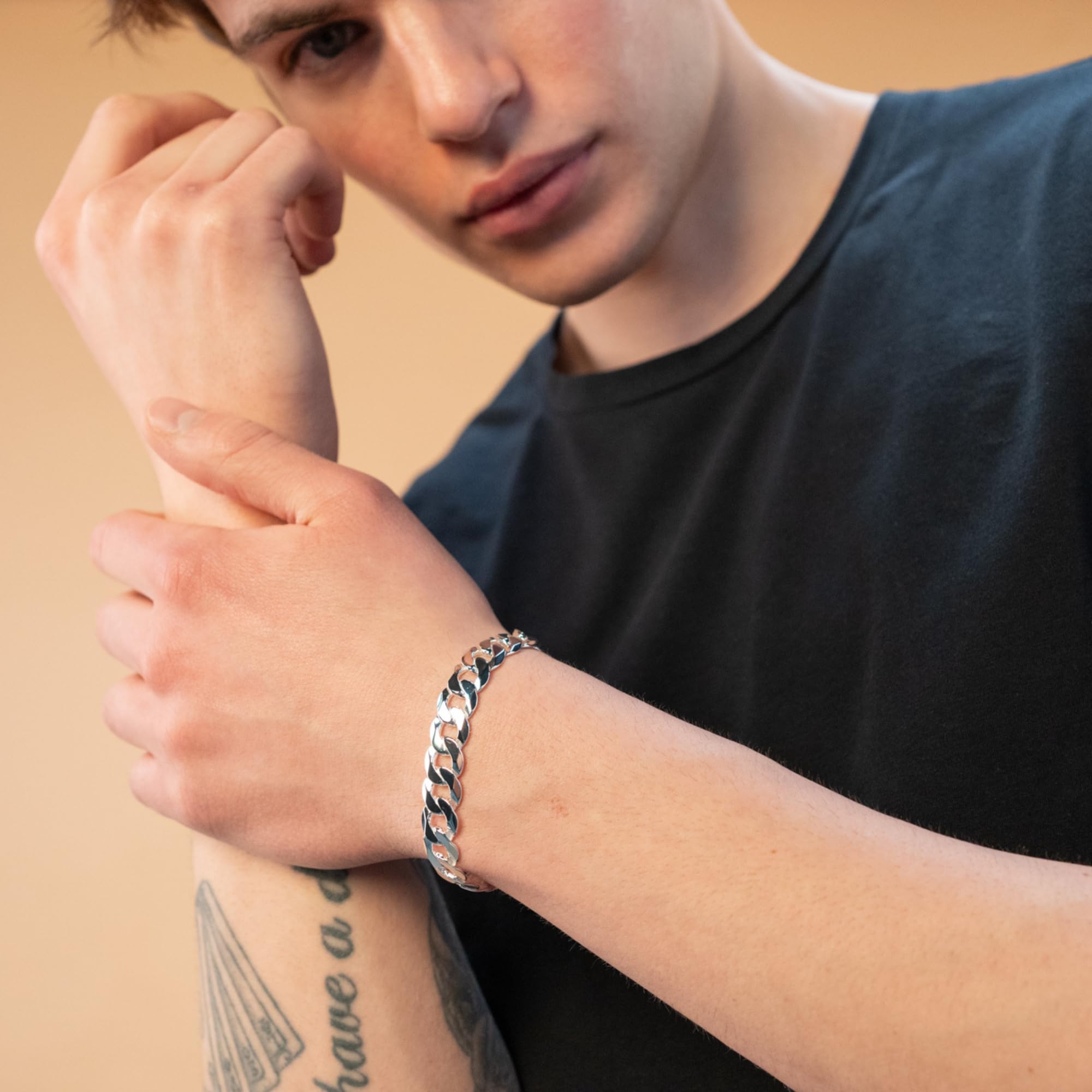 Elegante Armband aus Panzerkette  für Männer und Frauen aus 925er Echtsilber