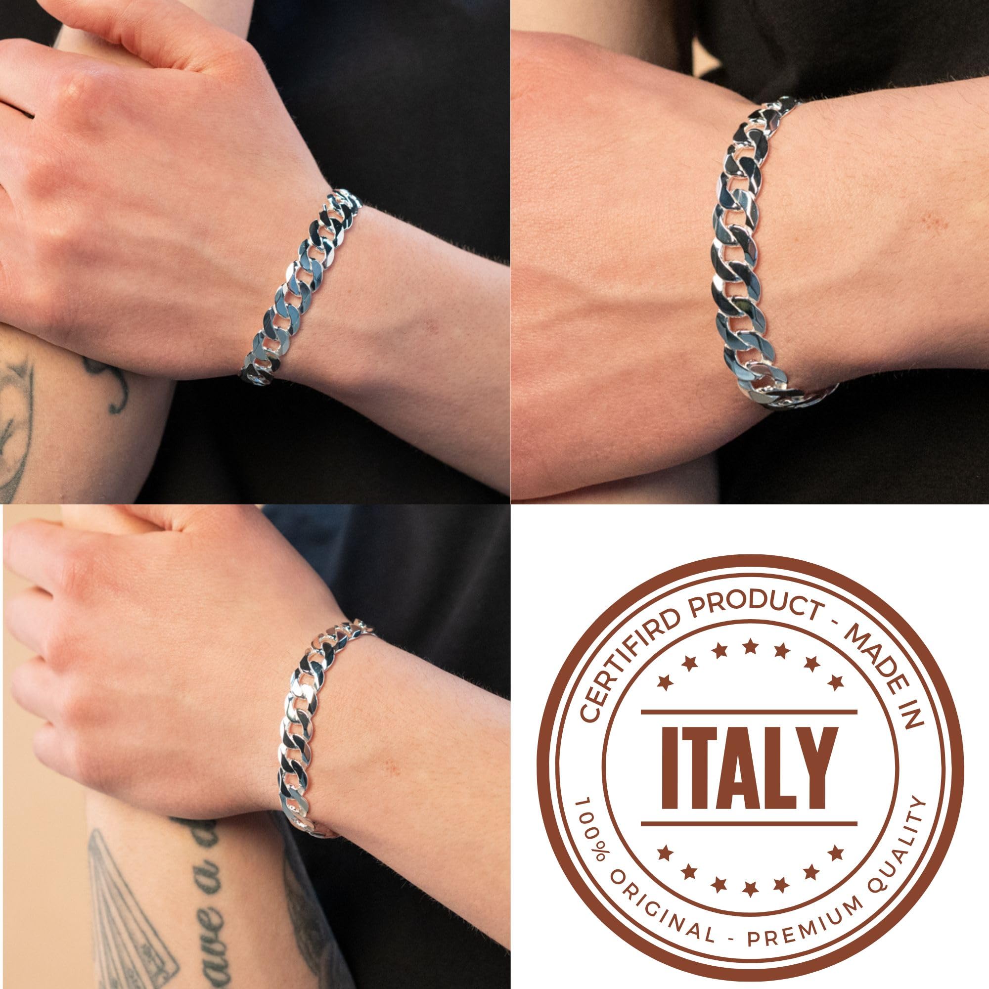 Elegante Armband aus Panzerkette  für Männer und Frauen aus 925er Echtsilber