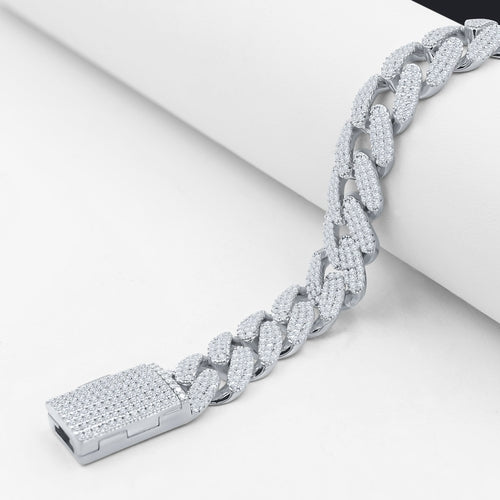 925er Silber Armband mit Moissanit 12MM