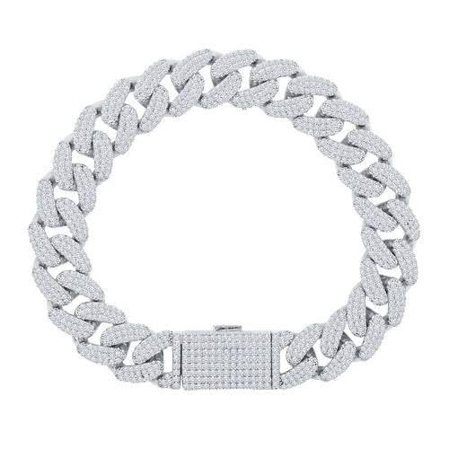 925er Silber Armband mit Moissanit 12MM