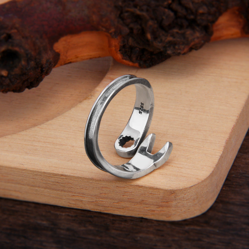925er Sterling Silber Schrauben-Schlüssel Ring