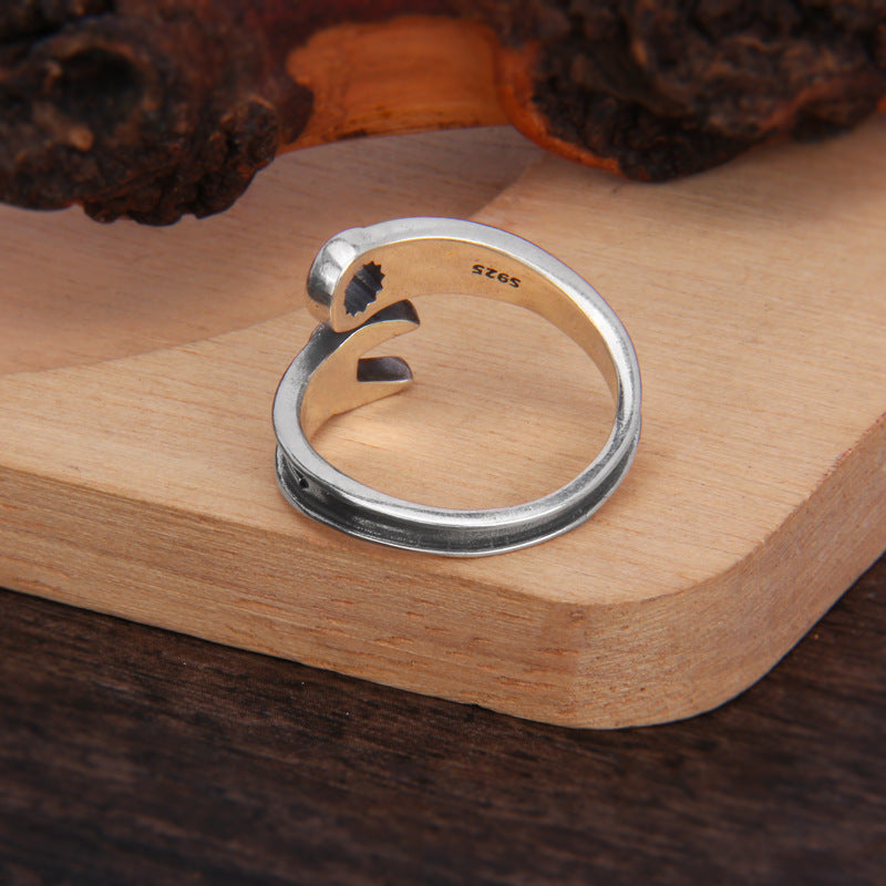 925er Sterling Silber Schrauben-Schlüssel Ring