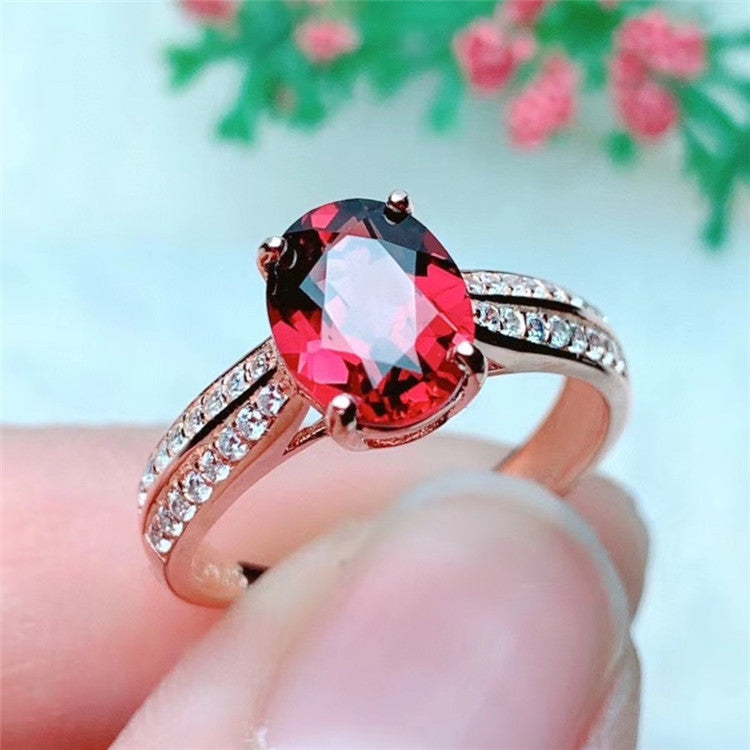 Natural Granat 925 Silber Ring