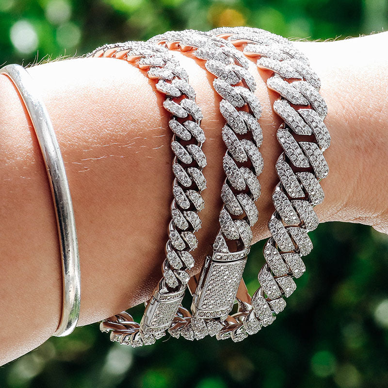 Diamant besetztes Silber Armband