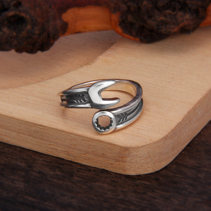 925er Sterling Silber Schrauben-Schlüssel Ring