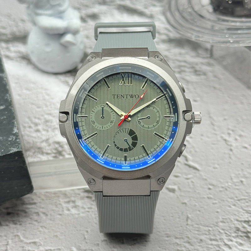 Drei Augen Sechs Nadeln Blaue Herrenuhr