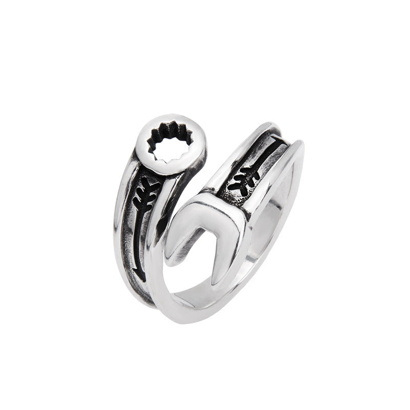 925er Sterling Silber Schrauben-Schlüssel Ring